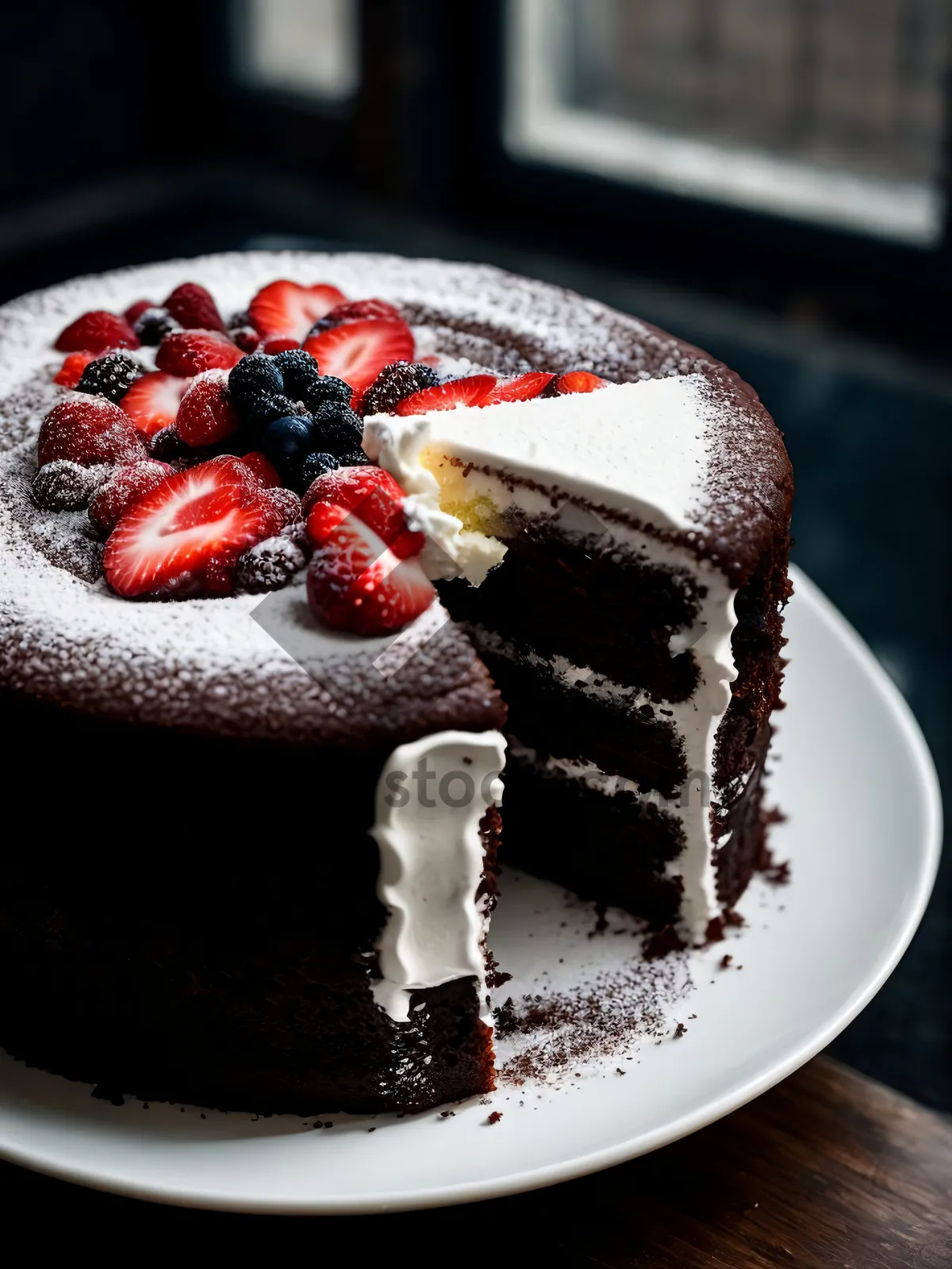 Picture of Delicious Plate of Fresh Berry Dessert