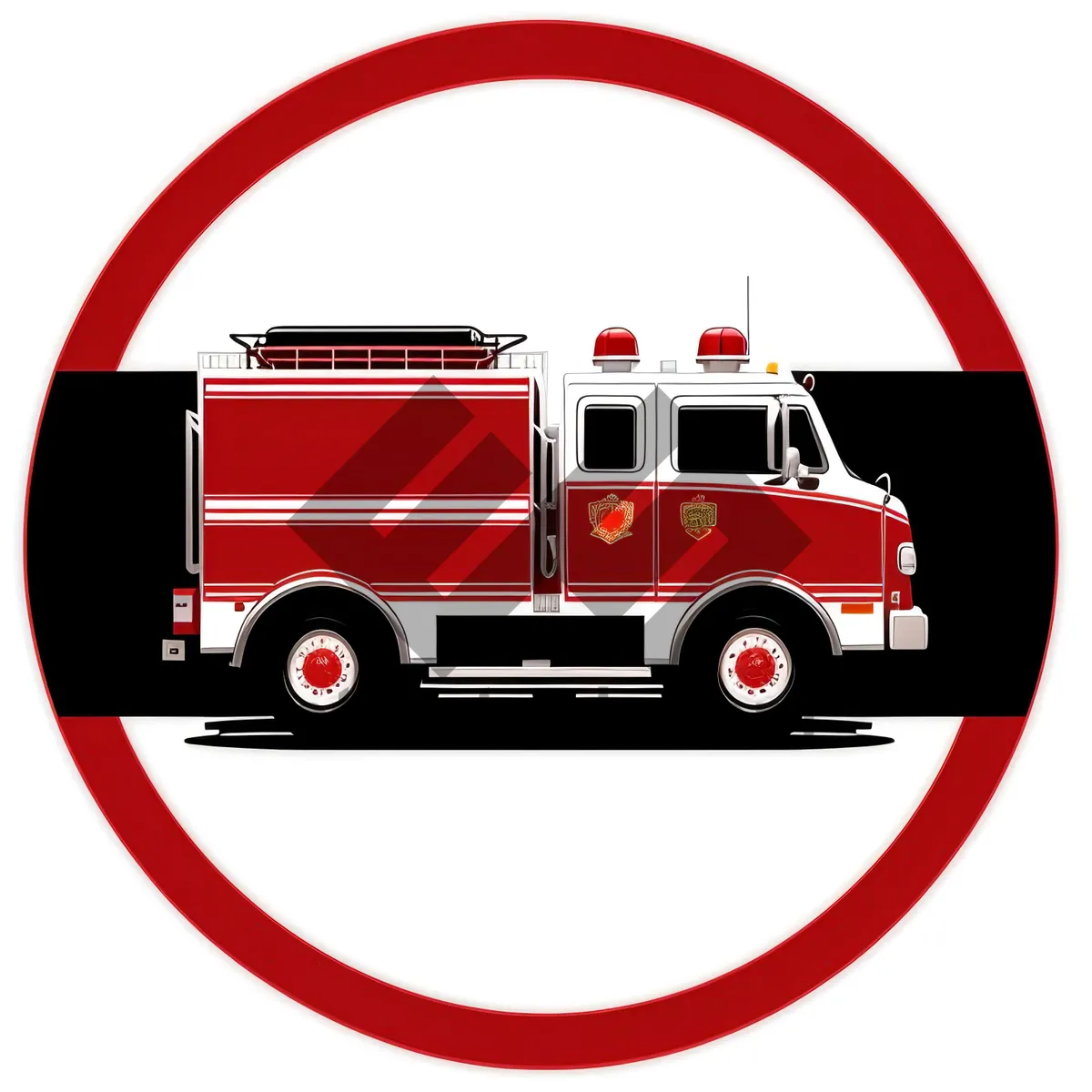 Picture of Glossy Fire Station Icon: Transportation Facility