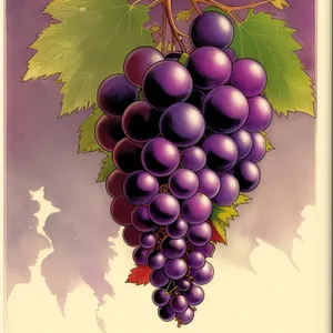 Fresh and Juicy Purple Grape Bunch - Perfectly Ripe for Harvest