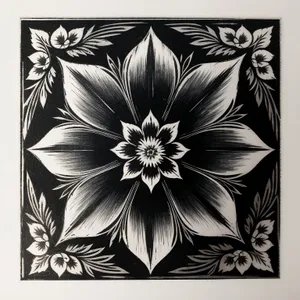 Floral Stencil Pattern - Decorative Retro Wallpaper