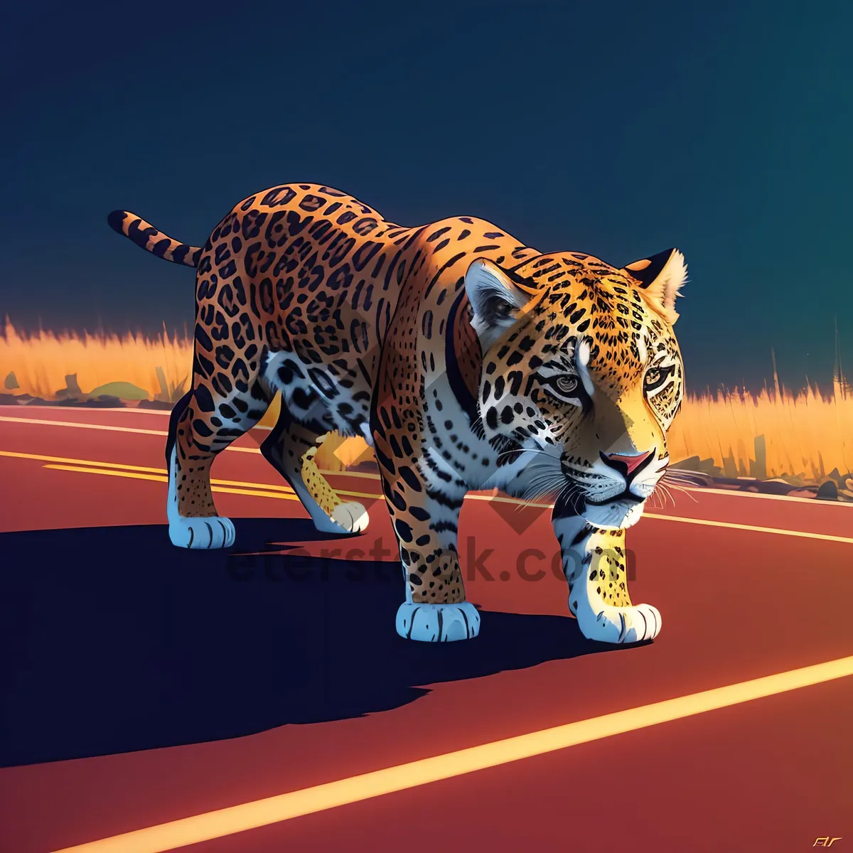 Picture of Wild Striped Feline in the Jungle
