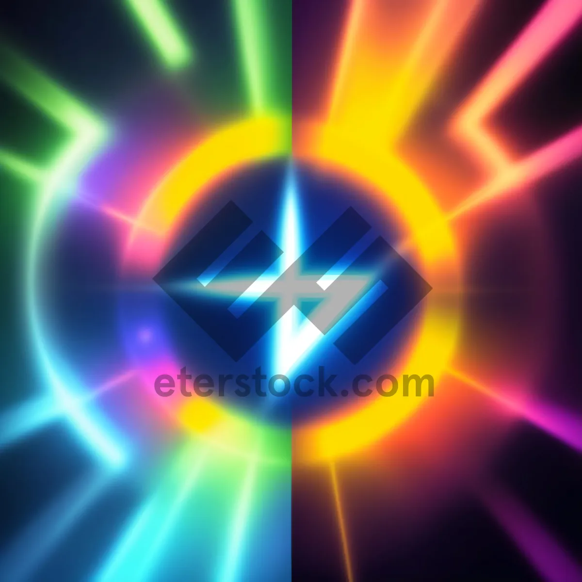 Picture of Futuristic Laser Lightning Fractal Glow Geometry Art Concept