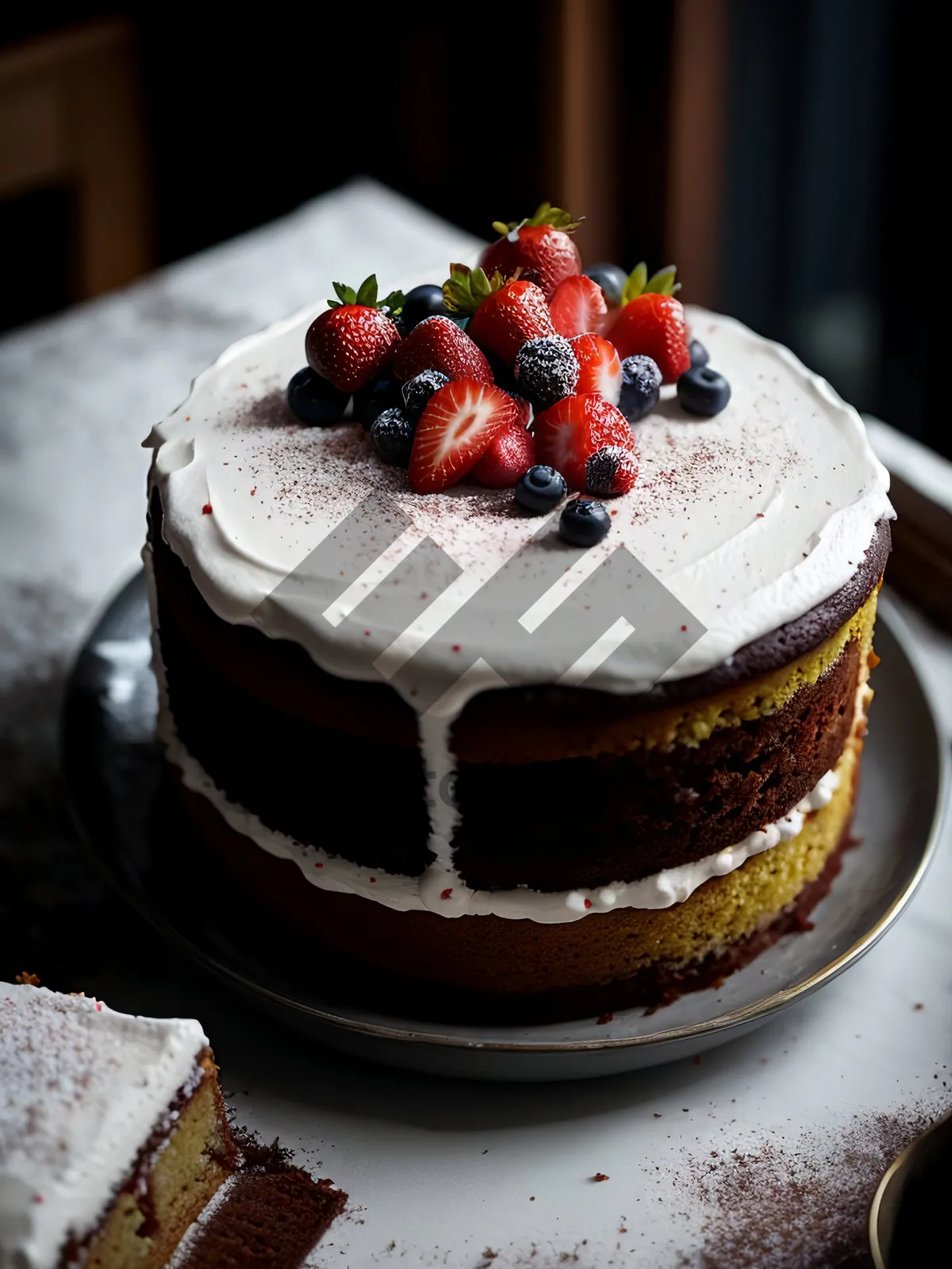 Picture of Delicious Berry Trifle with Chocolate Sauce