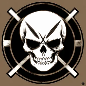 Black Cartoon Pirate Symbol Design Art