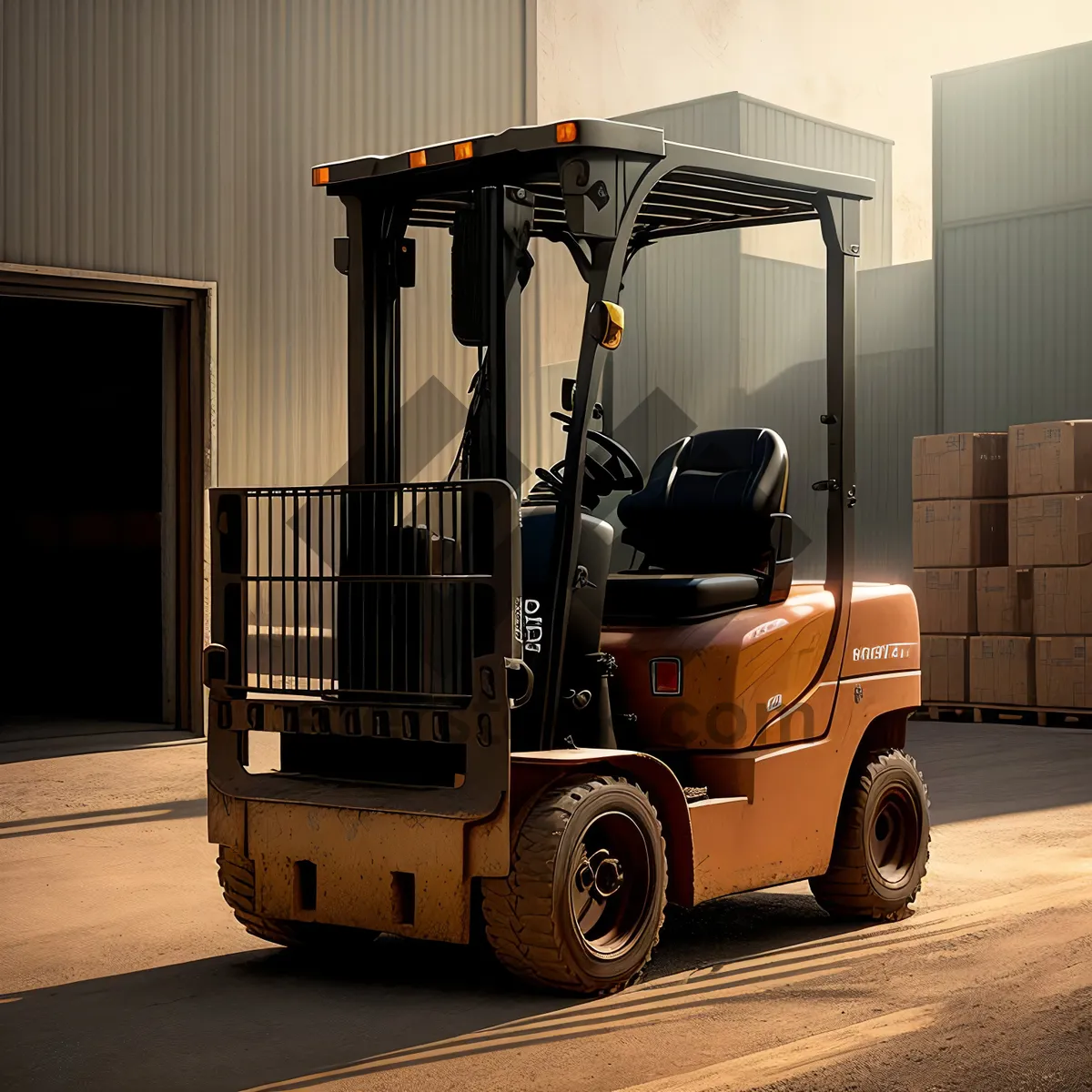 Picture of Heavy Duty Industrial Forklift in Warehouse