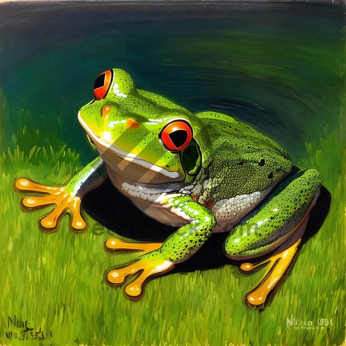 Picture of Orange-eyed Tree Frog in Abstraction of Nature