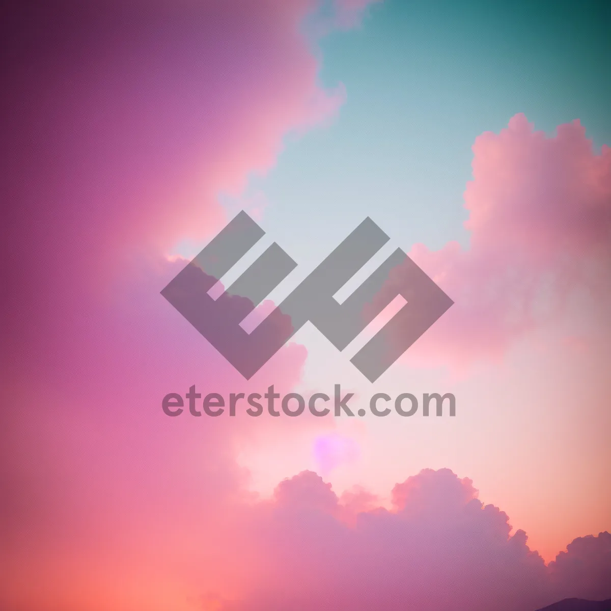 Picture of Vibrant Summer Sky with Fluffy Clouds