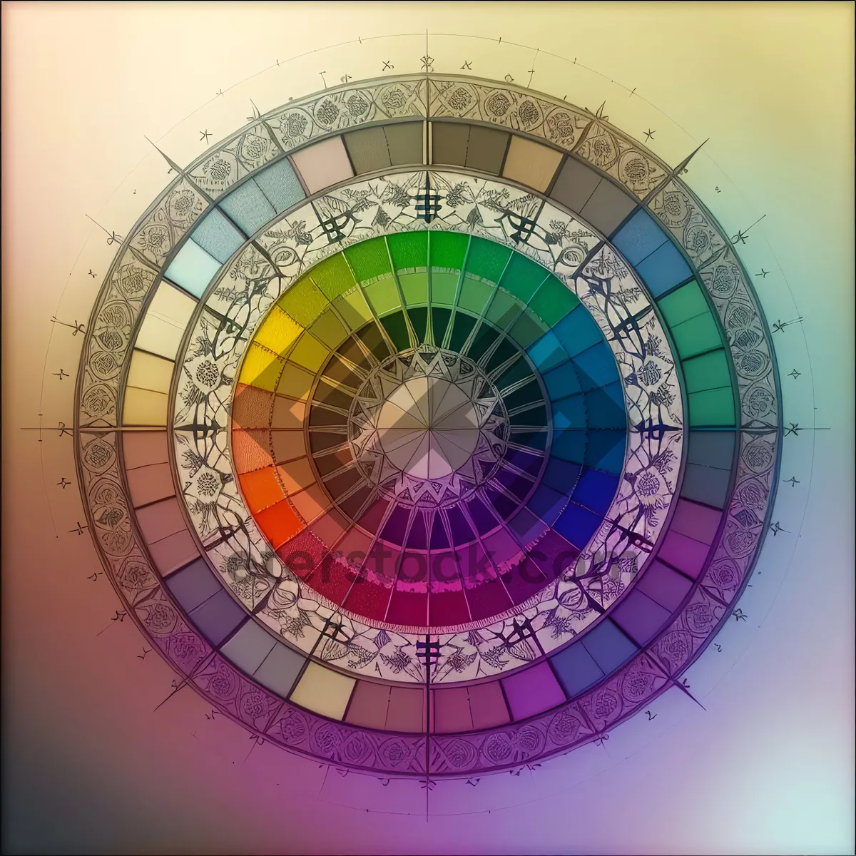 Picture of Grid Protractor: Circle Map Graphic Design Instrument