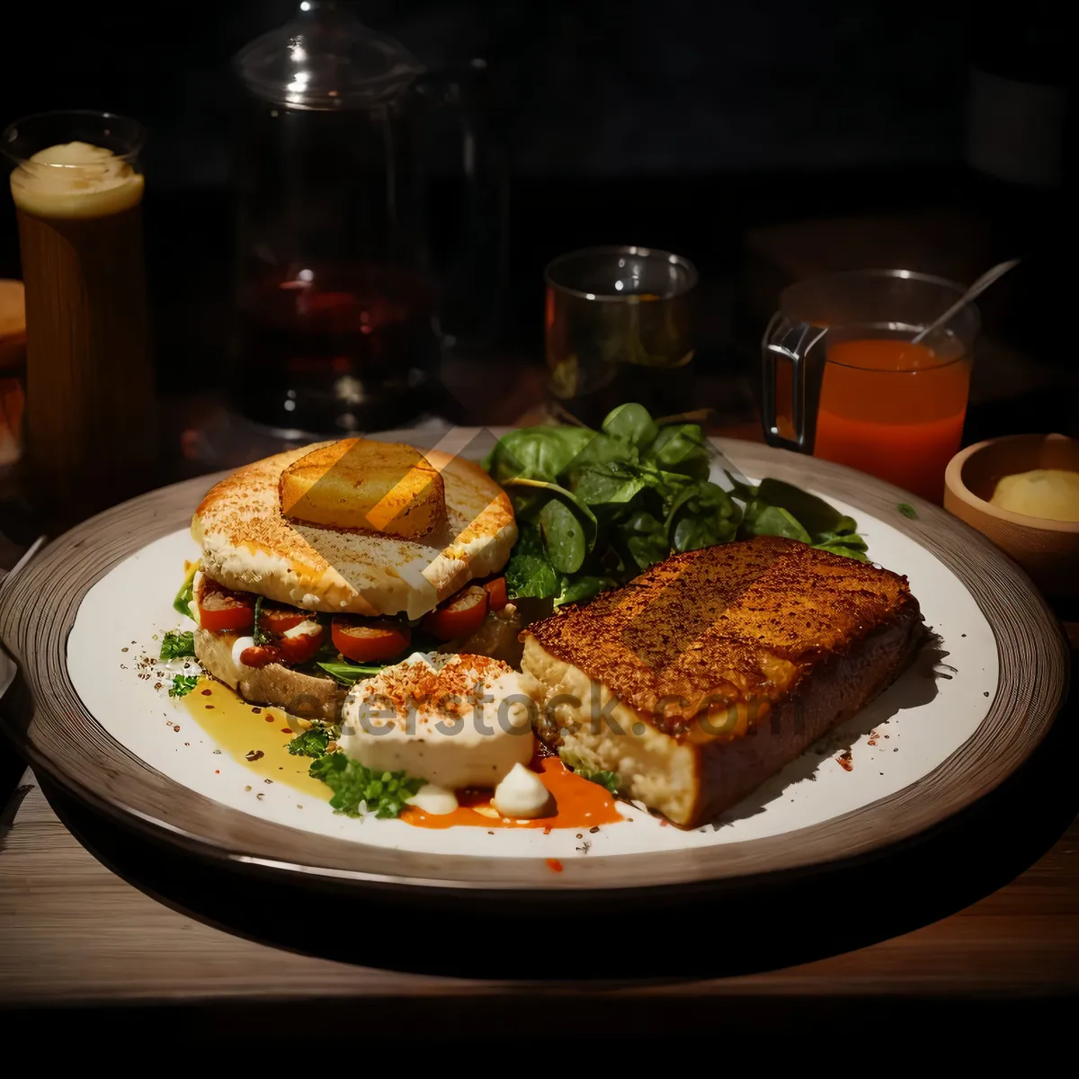 Picture of Gourmet grilled chicken salad with fresh vegetables.