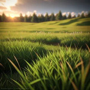Golden Wheat Field Under Clear Blue Sky