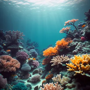 Colorful Coral Reef Exploration Underwater.