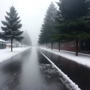 Serene Countryside Drive beneath Skyline