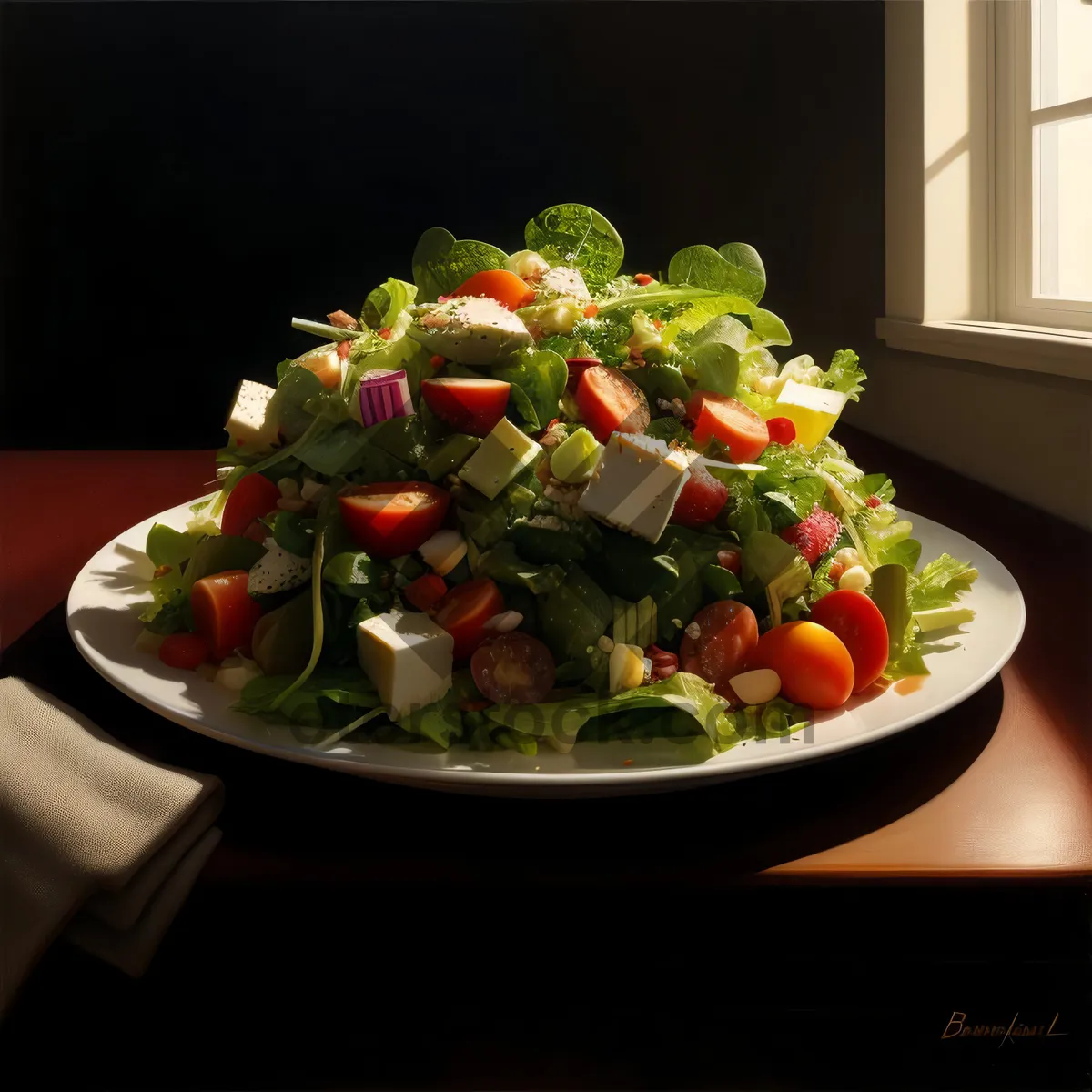 Picture of Fresh and Healthy Vegetarian Gourmet Salad Dish