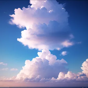 Vibrant Summer Sky with Fluffy Clouds
