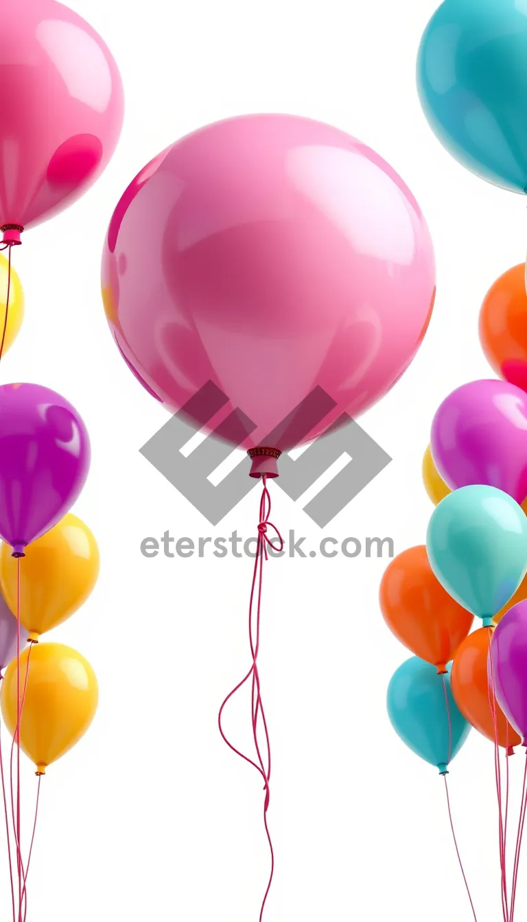 Picture of Bright and Colorful Party Balloons Icon Set