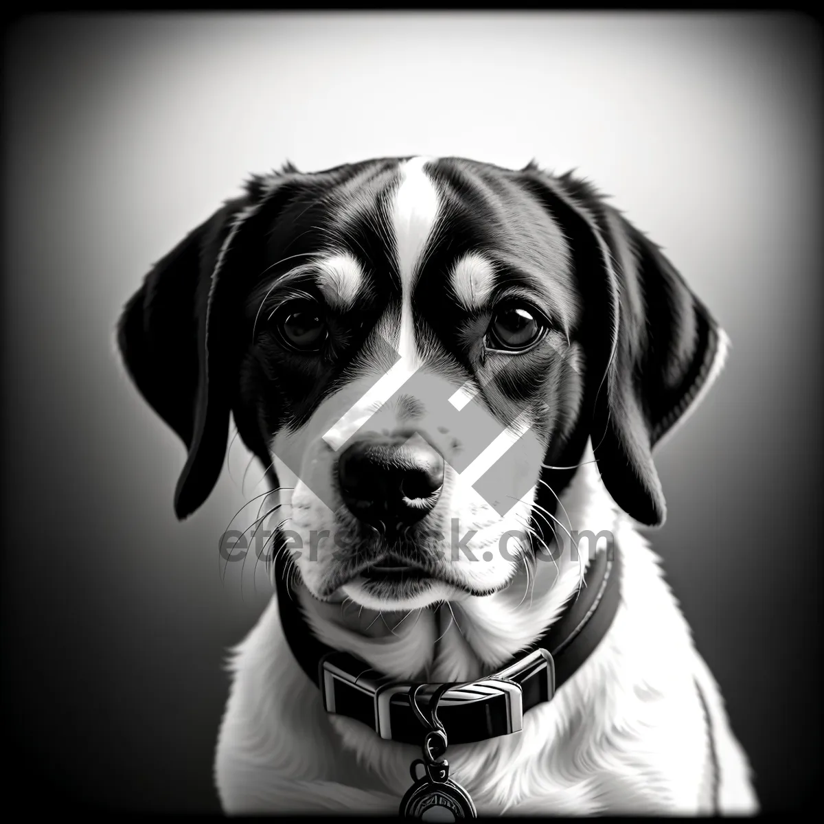 Picture of Adorable Dalmatian Puppy with Brown Nose Sitting