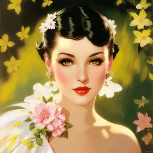 Spiritual Elegance: Sensual Princess with Flower Crown