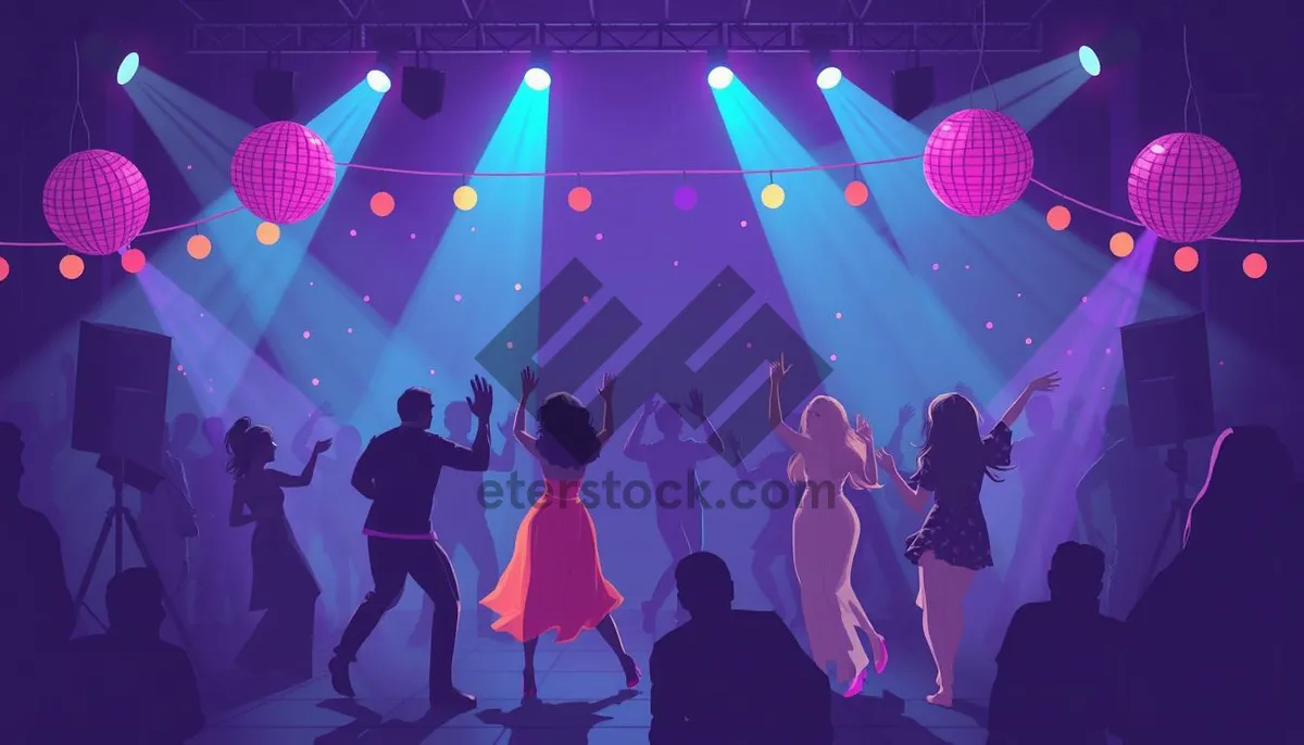 Picture of Silhouette of man dancing at vibrant disco party