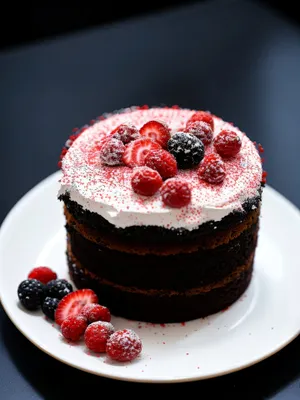 Delicious Berry Breakfast Cake with Chocolate Drizzle