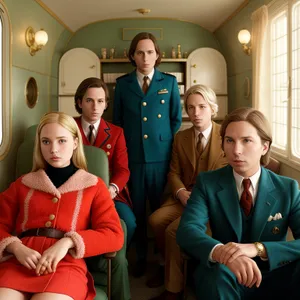 Smiling Business Professionals Engaged in Office Meeting