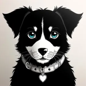 Stylish Black Hair Cartoon Art