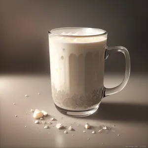 Hot morning beverage in coffee mug