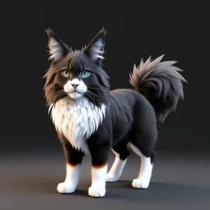 Fluffy Furball Gazing with Curiosity