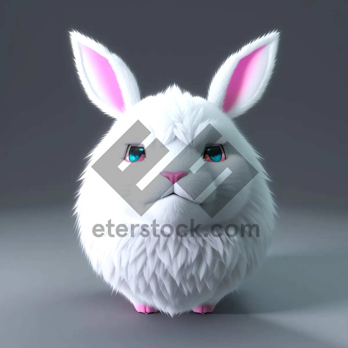 Picture of Furry Fluffball: Adorable Bunny with Soft Ears