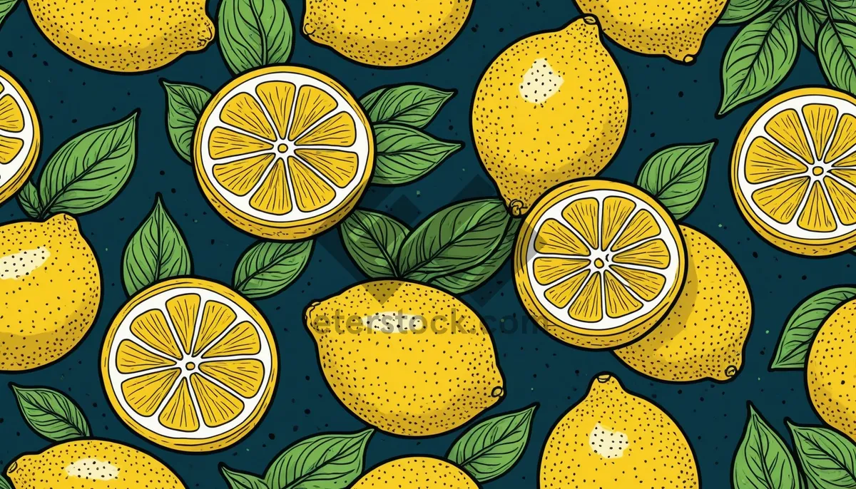 Picture of Sunflower and Citrus Fruit Art Pattern