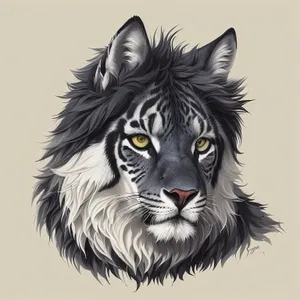 Fierce and Furry Tiger Gazing Intently