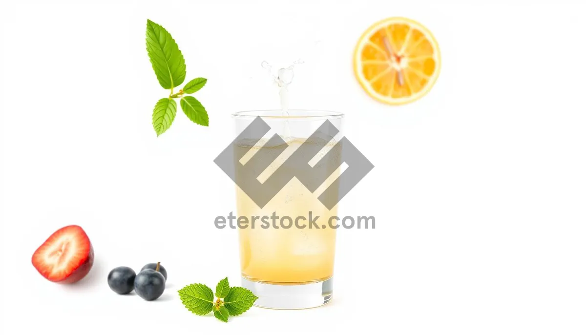 Picture of Refreshing Orange Citrus Juice with Ice and Lemon