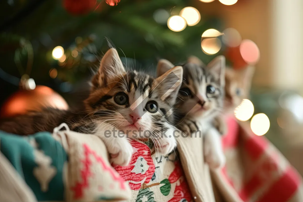 Picture of Cute Gray Kitten with Whiskers and Curious Eyes