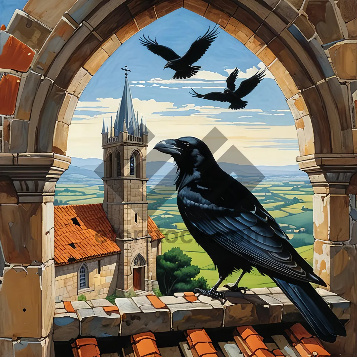 Picture of Urban Wildlife: Magpie Bird with Beak