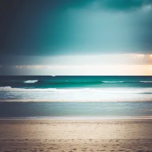 Tranquil Turquoise Waves on Sunny Beach