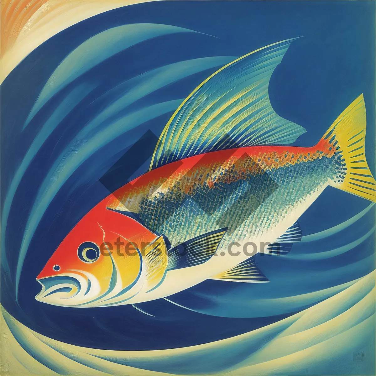 Picture of Colorful Fractal Fish Bowl Design Wallpaper