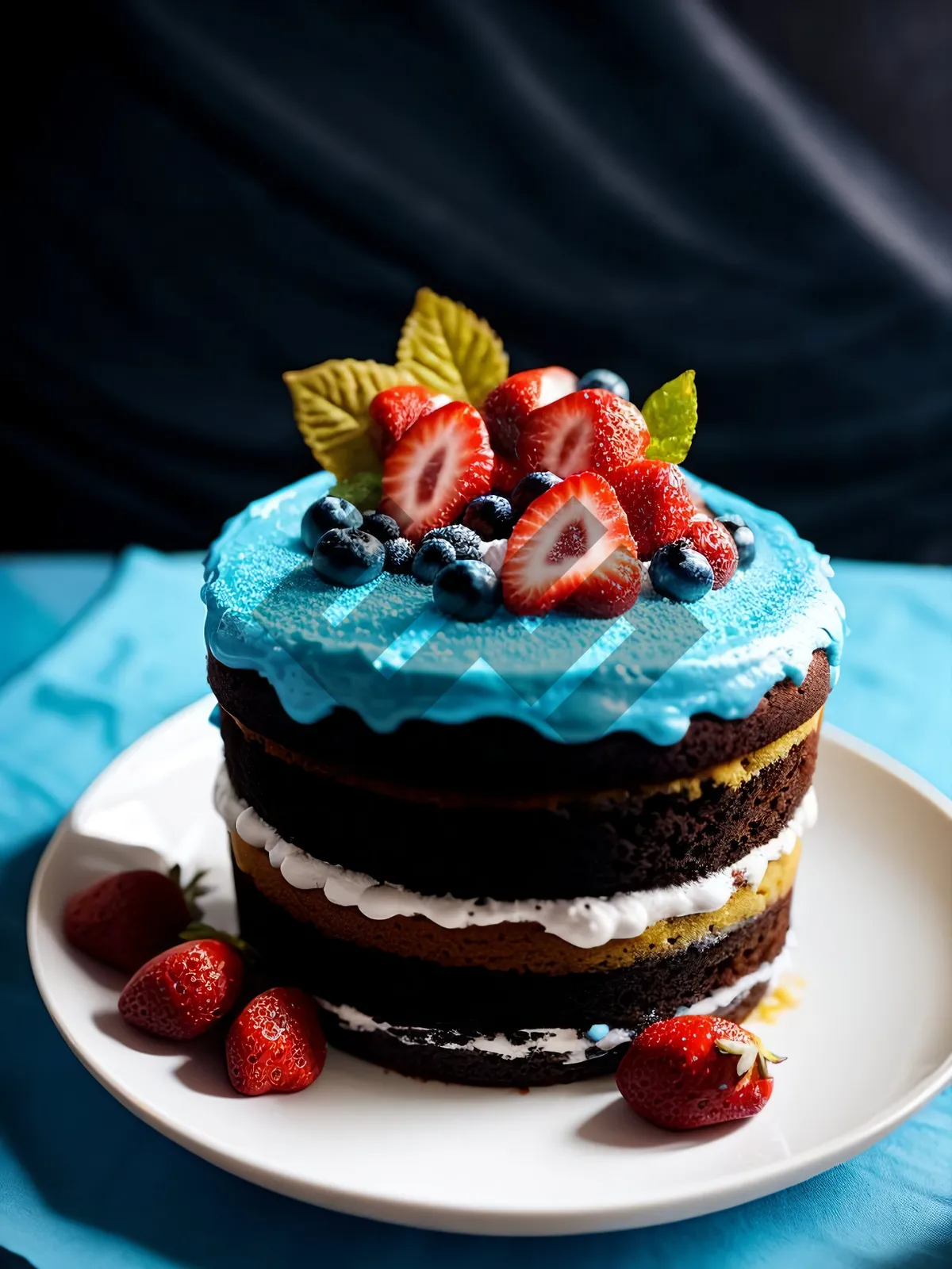 Picture of Delicious Berry Cake with Sweet Cream