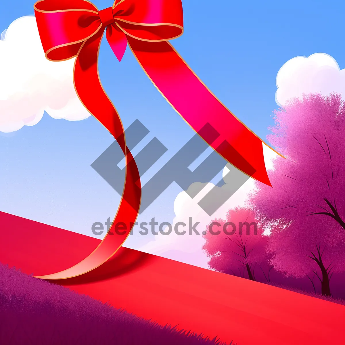 Picture of Soothing Silk Breeze: Light and Colorful Graphic Art Decoration