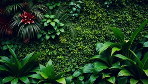 Tropical Forest Jungle Foliage and Leaves View