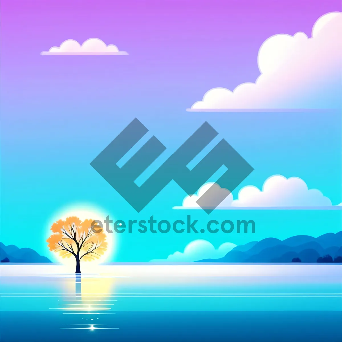 Picture of Vibrant Summer Sky with Bright Clouds