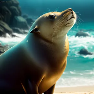 Playful Seal Splashing in Ocean Waters