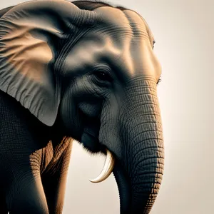 Safari Encounter: Majestic Wild Elephant in National Park.