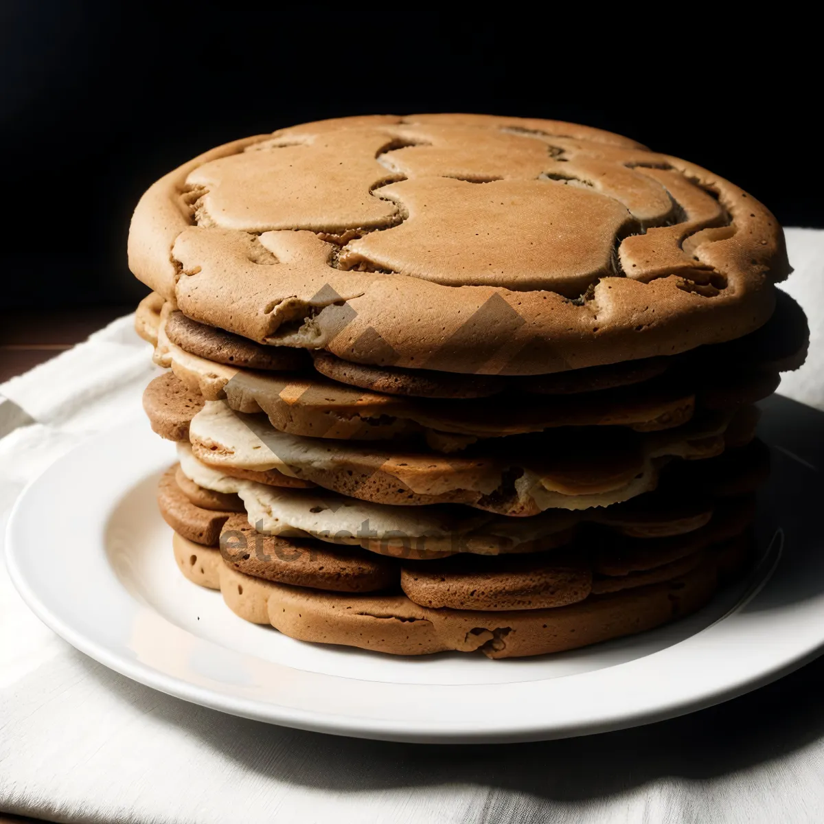 Picture of Delicious chocolate cake stack with coffee.