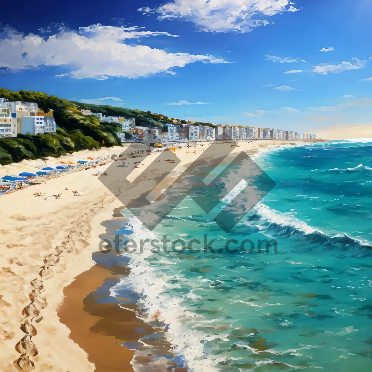 Picture of Serenity by the Shore: Coastal Paradise under Turquoise Sky