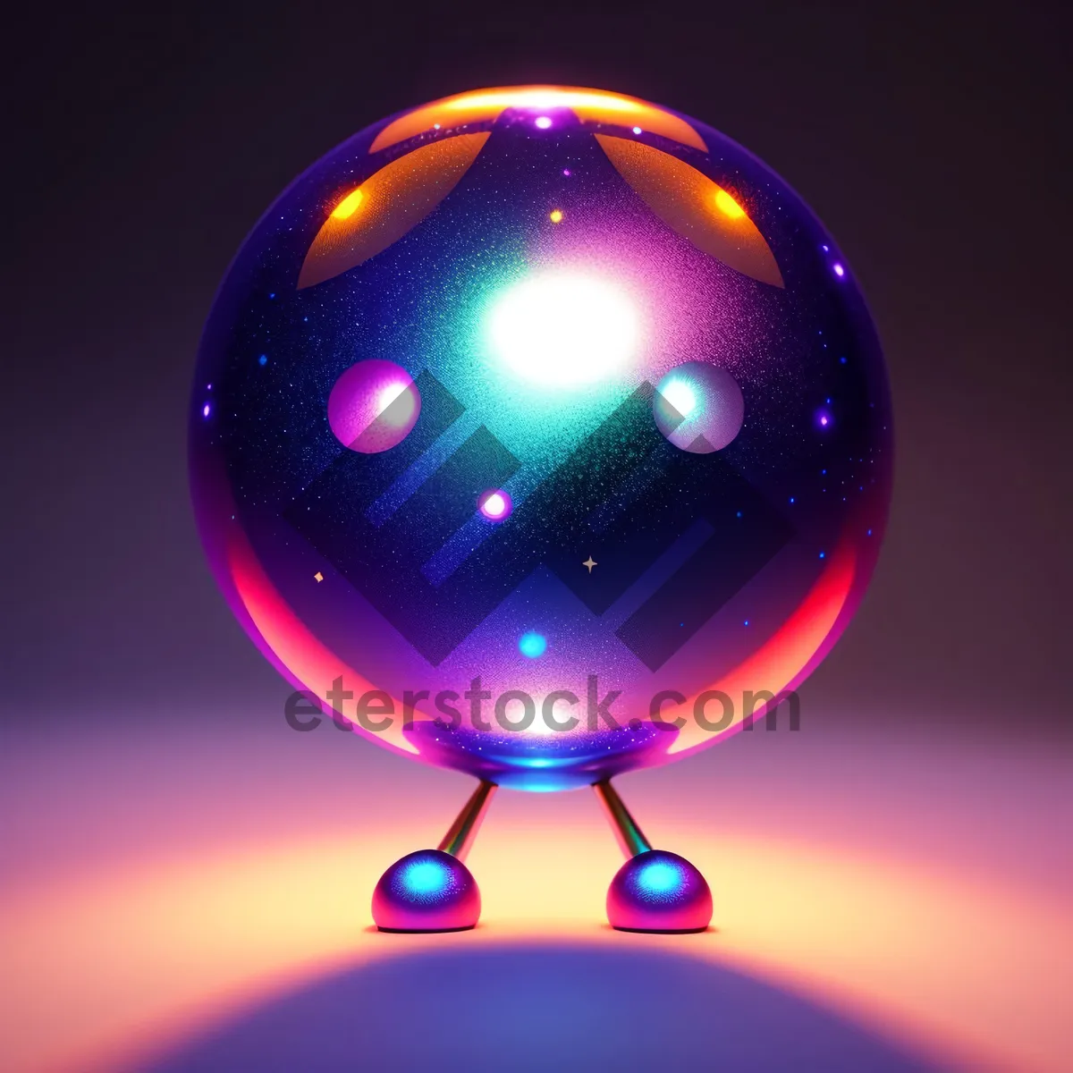 Picture of Bright Planet Globe with Shiny Glass Sphere