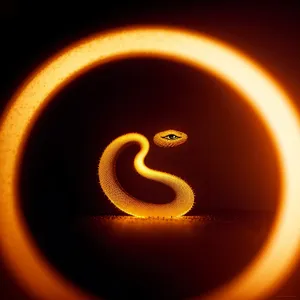 Yellow Flame Lamp Design - Unique Illumination with Curved Graphic