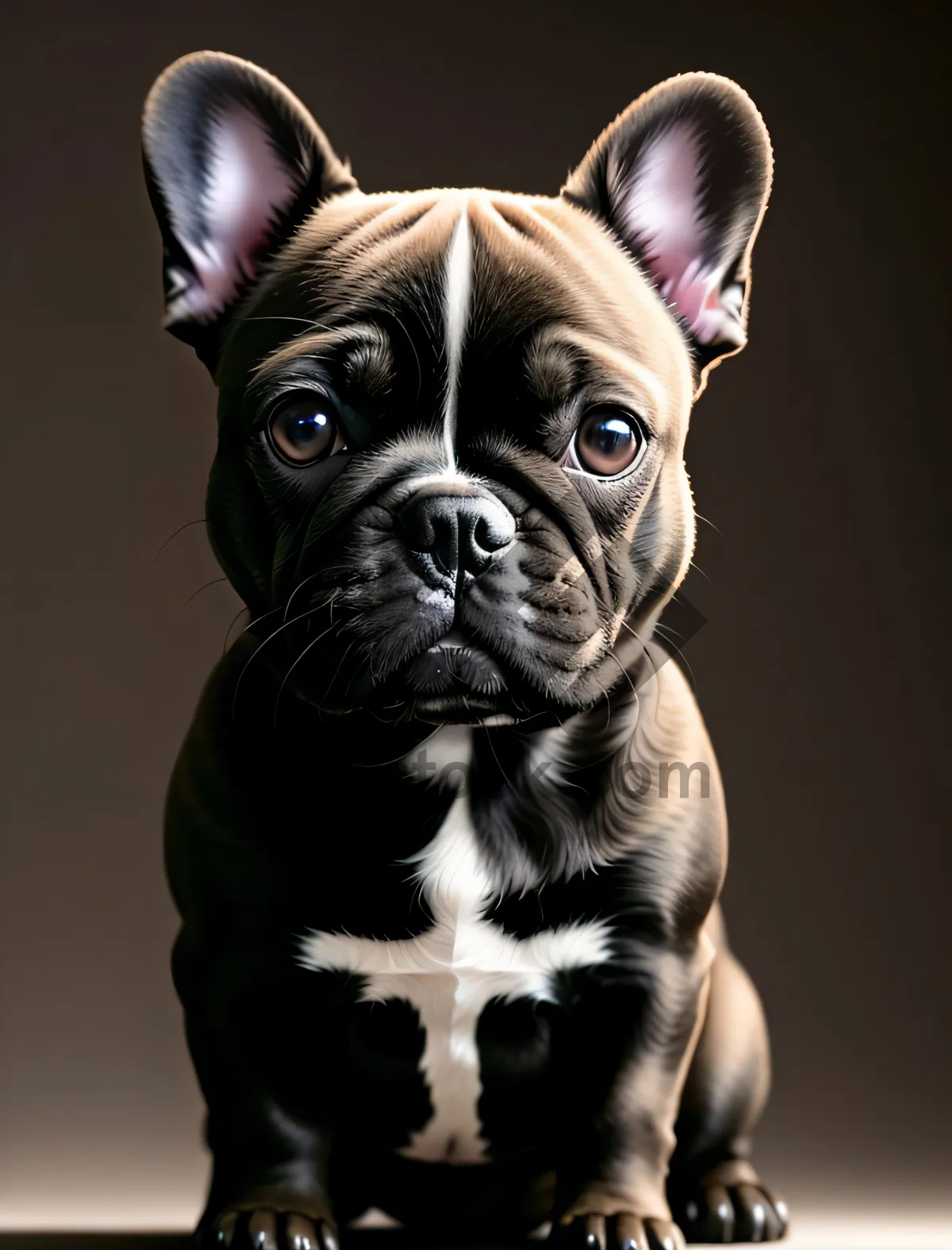 Picture of Brown Bulldog Puppy - Adorable Purebred Canine Portrait