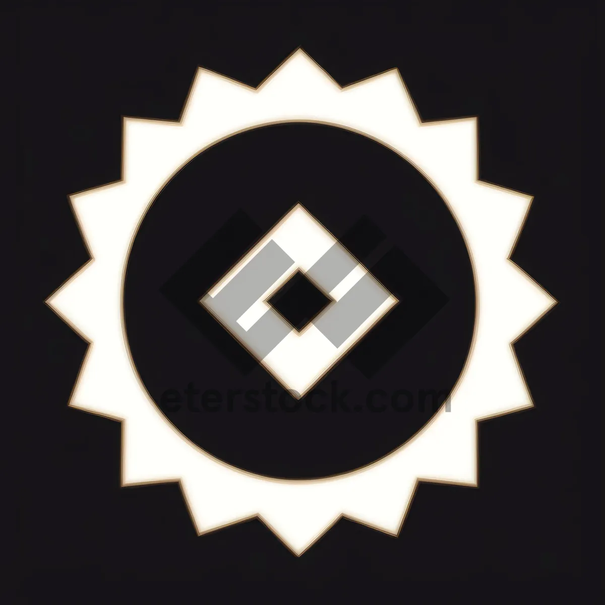 Picture of Symbolic Gear Design Badge - Iconic Circle Sticker Element.