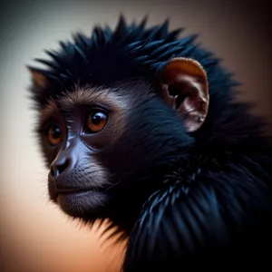 Adorable Primate with Expressive Black Eyes.