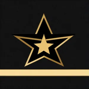 Baron's Star: Lightning Symbol in Graphic Heraldry Design