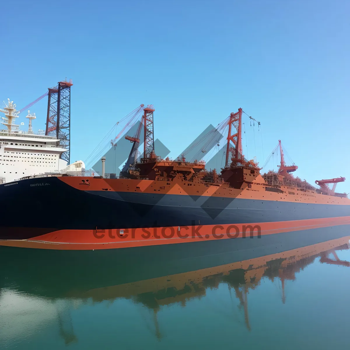 Picture of Busy Harbor: Ships, Cranes, and Cargo